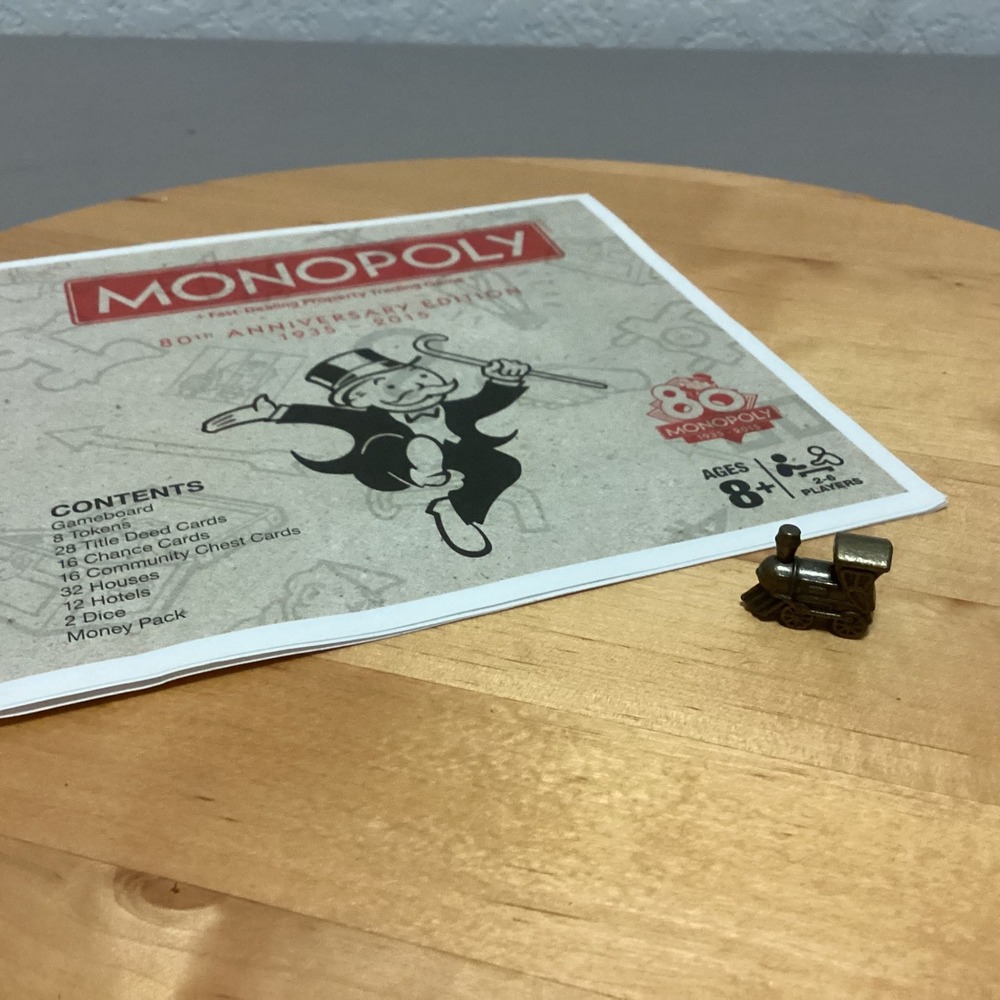 Monopoly 80th Anniversary Edition Train Token Unisex OS Bronze Gold Replacement